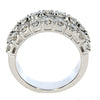 ESTATE LARGE 2.97CT DIAMOND 18KT WHITE GOLD 3D ROUND & BAGUETTE ANNIVERSARY RING