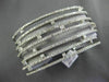 ESTATE EXTRA LARGE 5.95CT DIAMOND 14KT WHITE GOLD 3D MULTI ROW BANGLE BRACELET