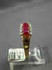 ESTATE 1.30CT DIAMOND & AAA OVAL RUBY 14KT YELLOW GOLD WEDDING ANNIVERSARY RING