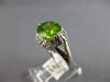 LARGE 2.85CT DIAMOND & AAA PERIDOT 14KT WHITE GOLD OVAL & ROUND FRIENDSHIP RING