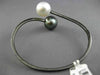 ESTATE LARGE 1.03CT DIAMOND AAA SOUTH SEA & TAHITIAN PEARL 18K BLACK GOLD BANGLE