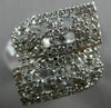 ESTATE LARGE 1.20CT DIAMOND 14K WHITE GOLD 3D OPEN MULTI FLOWER CRISS CROSS RING