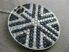 ESTATE LARGE 3.70CT DIAMOND & SAPPHIRE 18KT WHITE GOLD CIRCULAR SUNBURST PENDANT