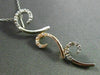 ESTATE .15CT DIAMOND 14KT WHITE & ROSE GOLD 3D FLORAL LEAF HANGING PENDANT CHAIN