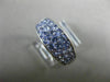 ESTATE WIDE 1.50CT AAA TANZANITE 14KT WHITE GOLD 3D THREE ROW PAVE FILIGREE RING