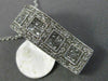 ESTATE LARGE 1.0CT ROUND & PRINCESS DIAMOND 14KT WHITE GOLD RECTANGULAR PENDANT