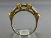 ESTATE .70CT PRINCESS DIAMOND  14K & 18K TWO TONE GOLD 3D WEDDING RING #7064