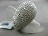ESTATE MASSIVE 7.89CT DIAMOND 18KT WHITE GOLD MULTI ROW PAVE DOME SHAPE FUN RING