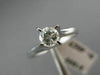 ESTATE .40CT DIAMOND 14KT WHITE GOLD 3D CLASSIC SOLITAIRE ENGAGEMENT RING #23091