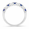 ESTATE .79CT DIAMOND & AAA SAPPHIRE 14KT WHITE GOLD NINE STONE ANNIVERSARY RING