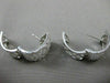 ESTATE WIDE .82CT DIAMOND 18KT WHITE GOLD FILIGREE HUGGIE EARRINGS UNIQUE #16574