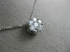 ESTATE .55CT DIAMOND 14K WHITE GOLD CLASSIC ROUND FLOWER FLOATING PENDANT #25944