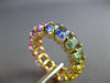 LARGE 8.01CT DIAMOND & AAA MULTI COLOR SAPPHIRE 18KT YELLOW GOLD 3D RING #21146
