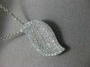 ESTATE .90CT DIAMOND 18KT WHITE GOLD WAVE PENDANT WITH CHAIN BEAUTIFUL #22308