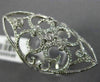LARGE 1.33CT DIAMOND 14KT WHITE GOLD 3D OPEN FILIGREE FLOWER MARQUISE SHAPE RING