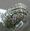 ESTATE WIDE .50CT DIAMOND 18K WHITE GOLD 3D CRISS CROSS WEDDING ANNIVERSARY RING