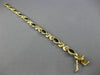 ESTATE 14KT YELLOW GOLD 3D BLACK ONYX MARQUISE HANDCRAFTED LINK LOVE BRACELET
