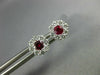 ESTATE .63CT DIAMOND & AAA RUBY 18KT WHITE GOLD 3D CLUSTER FLOWER STUD EARRINGS