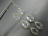 ESTATE LARGE AAA CRYSTAL 14KT WHITE GOLD PEAR SHAPE LEVER BACK HANGING EARRINGS