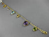 ESTATE 9.0CT AAA MULTI GEM 14KT YELLOW GOLD 3D CLASSIC FILIGREE CHARM BRACELET