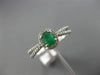 ESTATE .55CT DIAMOND & EMERALD 14KT WHITE GOLD CLASSIC OVAL HALO ENGAGEMENT RING