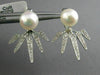 ESTATE .33CT DIAMOND & AAA SOUTH SEA PEARL 14KT WHITE GOLD SPIKE JACKET EARRINGS