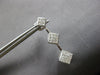 LARGE 1.0CT DIAMOND 18KT WHITE GOLD PRINCESS INVISIBLE GEOMETRICAL FUN EARRINGS