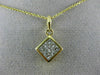 ESTATE 1.0CT DIAMOND 14KT YELLOW GOLD 3D CLASSIC SQUARE INVISIBLE PENDANT #9697