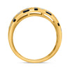 WIDE .81CT DIAMOND & AAA SAPPHIRE 14KT YELLOW GOLD ROUND & BAGUETTE ETOILE RING