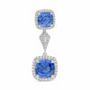 7.16CT DIAMOND & SAPPHIRE 18KT WHITE GOLD INTERCHANGEABLE HANGING STUD EARRINGS