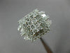 ESTATE EXTRA LARGE 2.30CT DIAMOND 14KT WHITE GOLD 3D SQUARE HALO ENGAGEMENT RING