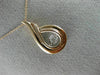ESTATE .03CT DIAMOND 14K WHITE & ROSE GOLD 3D CLUSTER TEAR DROP FILIGREE PENDANT