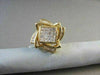 ESTATE LARGE 3.60CT DIAMOND 14KT YELLOW GOLD SQUARE FLOWER CLIP ON EARRINGS
