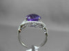 ESTATE 3.96CTW DIAMOND & AAA EXTRA FACET AMETHYST 14KT WHITE GOLD FILIGREE RING