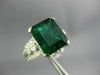 LARGE 4.70CT DIAMOND & AAA EMERALD 14KT WHITE GOLD 3D FILIGREE ENGAGEMENT RING