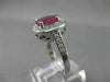 ANTIQUE 2.3CT DIAMOND & RUBY 14KT WHITE GOLD HALO DESIGN ENGAGEMENT RING #19115
