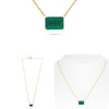 3.15CT AAA EMERALD 18KT YELLOW GOLD CLASSIC EMERALD CUT SOLITAIRE LOVE NECKLACE