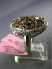 ESTATE LARGE 3CT MULTI COLOR DIAMOND 18K WHITE & ROSE GOLD OVAL MULTI SHAPE RING