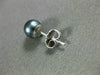 ESTATE AAA TAHITIAN PEARL 14KT WHITE GOLD 3D CLASSIC ROUND SOLITAIRE EARRINGS