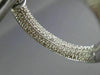 ESTATE LARGE WIDE 6.0CT DIAMOND 14K WHITE GOLD 3D DOUBLE MULTI ROW HOOP EARRINGS