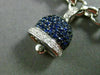 ESTATE LARGE 2.93CT DIAMOND & MULTI GEM 14K WHITE GOLD LUCKY BELL CHARM BRACELET