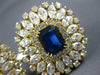 ANTIQUE EXTRA LARGE 15.16CT DIAMOND & SAPPHIRE 18KT YELLOW GOLD CLIP ON EARRINGS
