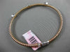 ESTATE .21CT DIAMOND 14KT WHITE & ROSE GOLD PAST PRESENT FUTURE BANGLE BRACELET