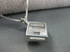 ESTATE .50CT PRINCESS DIAMOND SOLITARE 14KT W  GOLD FILIGREE SQUARE PENDANT 4240
