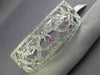 ESTATE WIDE 2.08CT DIAMOND & PINK SAPPHIRE 14K WHITE GOLD ETOILE INFINITY BANGLE