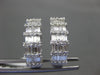 ESTATE WIDE 1.92CT ROUND & BAGUETTE DIAMOND 18KT WHITE GOLD 3D HANGING EARRINGS