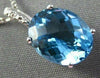 ESTATE 2.91CT DIAMOND & EXTRA FACET BLUE TOPAZ 14KT WHITE GOLD FLOATING PENDANT