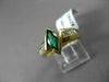 ESTATE 1.10CTW DIAMOND & AAA MARQUISE EMERALD 14KT YELLOW GOLD ENGAGEMENT RING