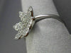 ESTATE .74CT ROUND DIAMOND 18K WHITE GOLD 3D FLOWER STAR OF DAVID PAVE LOVE RING
