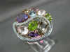 ESTATE LARGE 5.0CT DIAMOND & MULTI GEM 14KT WHITE & ROSE GOLD 3D CLUSTER RING
